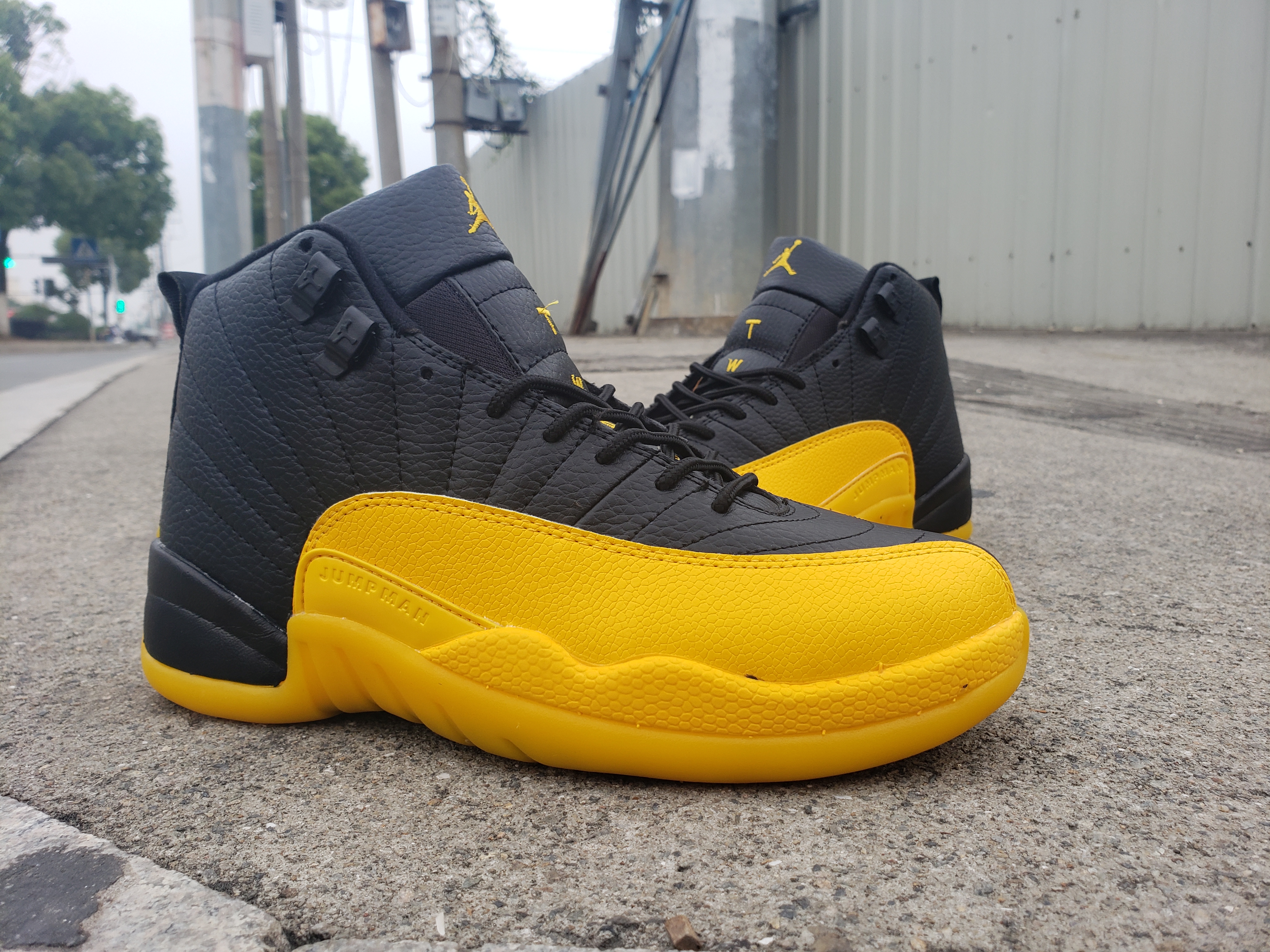 2020 Air Jordan 12 Retro Black Yellow Shoes